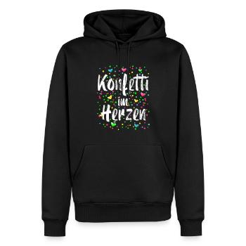 Konfetti im Herzen Karneval Kostüm Fasching - Männer Premium Bio Hoodie - Schwarz - Vorne - Nico (187cm)