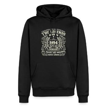 Janvier 1994 anniversaire 1994 Janvier année - Sweat à capuche Premium bio Homme - noir - Devant - Nico (187cm)