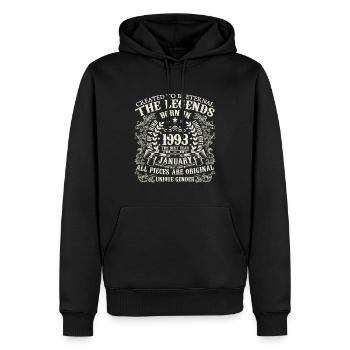 Januar 1993 Jubiläum 1993 Januar Jahr - Männer Premium Bio Hoodie - Schwarz - Vorne - Nico (187cm)