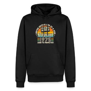 Geboren 1975 Legenden - Männer Premium Bio Hoodie - Schwarz - Vorne - Nico (187cm)