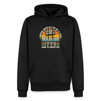 Millésime 1998 Anniversaire - Sweat à capuche Premium bio Homme - noir - Devant - Nico (187cm)