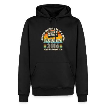 Légendaire 8e anniversaire Année 2016 - Sweat à capuche Premium bio Homme - noir - Devant - Nico (187cm)