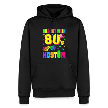 80er Jahre Motto Party Kostüm Outfit - Männer Premium Bio Hoodie - Schwarz - Vorne - Nico (187cm)
