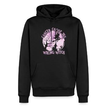Cancer, Sorcière, Orchidée, Cancer Des Testicules - Sweat à capuche Premium bio Homme - noir - Devant - Nico (187cm)