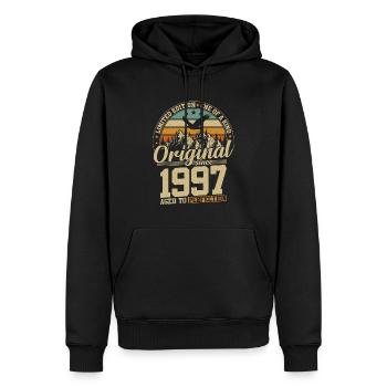 Vintage Vintage 1997 - Un original depuis 27 ans - Sweat à capuche Premium bio Homme - noir - Devant - Nico (187cm)