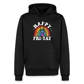 Happy Fri Yay Teacher Weekend Funny Meme - Men’s Premium Organic Hoodie - black - Front - Nico (187cm)
