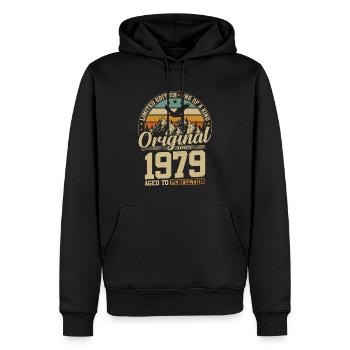 Vintage 1979 Geburtstag - Original und Einzigartig - Männer Premium Bio Hoodie - Schwarz - Vorne - Nico (187cm)