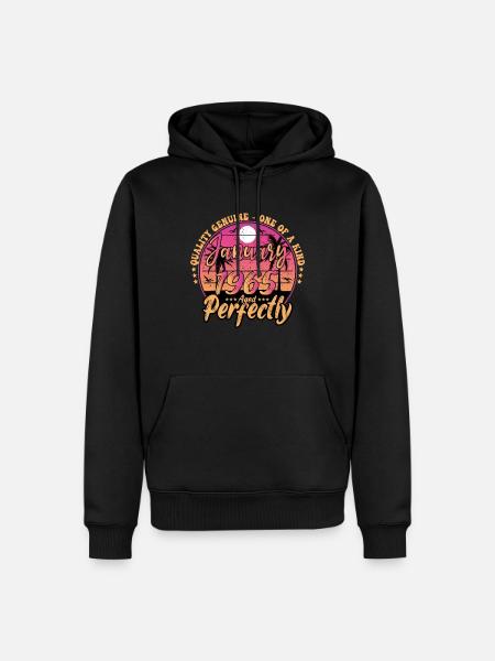 January 1965 birthday 1965 January 1965 - Men’s Premium Organic Hoodie - black