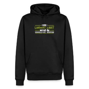 Grüne Ernte Freude - Männer Premium Bio Hoodie - Schwarz - Vorne - Nico (187cm)