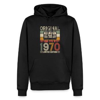 Legendär 1970 Geboren - Männer Premium Bio Hoodie - Schwarz - Vorne - Nico (187cm)