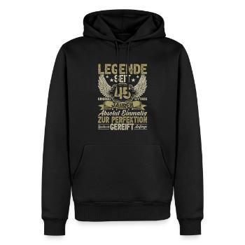 Legende seit 45 Jahren - Männer Premium Bio Hoodie - Schwarz - Vorne - Nico (187cm)