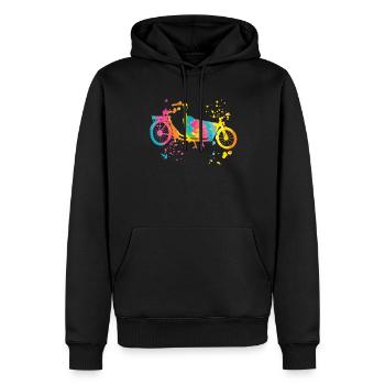 Schwerlastrad Lastenfahrrad Cargobike Lastenrad - Männer Premium Bio Hoodie - Schwarz - Vorne - Nico (187cm)