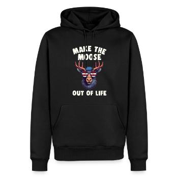 la vie en orignal Cool Moose - Sweat à capuche Premium bio Homme - noir - Devant - Nico (187cm)
