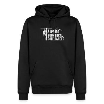 American Lineman Powerline Worker Design - Men’s Premium Organic Hoodie - black - Front - Nico (187cm)