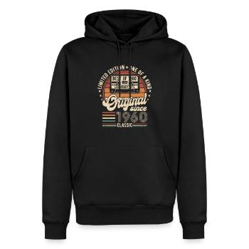 Ewige Eleganz '64 - Männer Premium Bio Hoodie - Schwarz - Vorne - Nico (187cm)