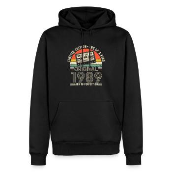 Vintage 1989 Legends - Men’s Premium Organic Hoodie - black - Front - Nico (187cm)