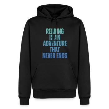 Lesen Ist Ein Abenteuer Buchliebhaber - Männer Premium Bio Hoodie - Schwarz - Vorne - Nico (187cm)