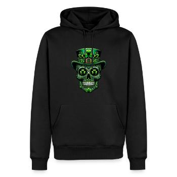 Sugar Skull Irish Irland Kleeblatt St Patricks Day - Männer Premium Bio Hoodie - Schwarz - Vorne - Nico (187cm)
