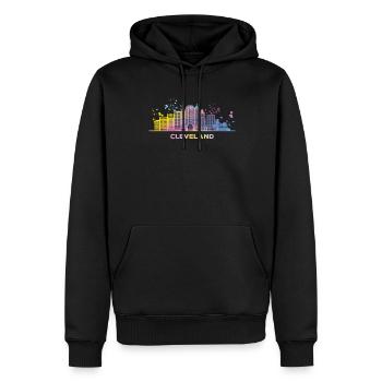 Clevelander Skyline Cleveland - Sweat à capuche Premium bio Homme - noir - Devant - Nico (187cm)