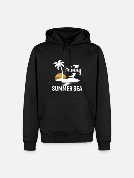Im Sonnigen Sommermeer - Männer Premium Bio Hoodie - Schwarz