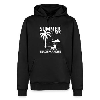 Sommer Vibes Strand Paradies - Männer Premium Bio Hoodie - Schwarz - Vorne - Nico (187cm)