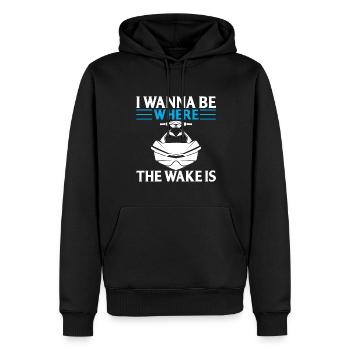 Ich Möchte Dort Sein Wo Das Erwachen Ist - Männer Premium Bio Hoodie - Schwarz - Vorne - Nico (187cm)