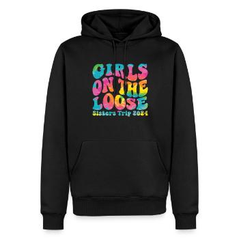 Sisters On The Loose Girls Reunion Trip - Men’s Premium Organic Hoodie - black - Front - Nico (187cm)