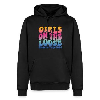 Sisters On The Loose Girls Reunion Trip - Men’s Premium Organic Hoodie - black - Front - Nico (187cm)