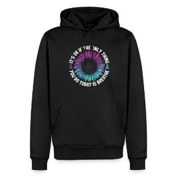 Suicide Prevention Awareness - Men’s Premium Organic Hoodie - black - Front - Nico (187cm)