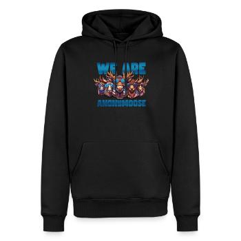 Nous sommes Anonymoose Cool Moose - Sweat à capuche Premium bio Homme - noir - Devant - Nico (187cm)