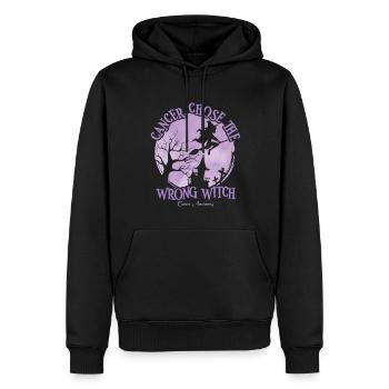 Cancer Sorcière Lavande Sensibilisation au cancer - Sweat à capuche Premium bio Homme - noir - Devant - Nico (187cm)