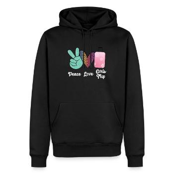 Week-end de filles Paix Amour Filles Voyage - Sweat à capuche Premium bio Homme - noir - Devant - Nico (187cm)