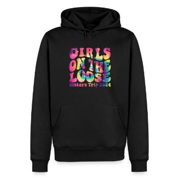 Sisters On The Loose Girls Reunion Trip - Men’s Premium Organic Hoodie - black - Front - Nico (187cm)