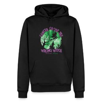 Cancer Sorcière Vert Violet Anal Cancer - Sweat à capuche Premium bio Homme - noir - Devant - Nico (187cm)