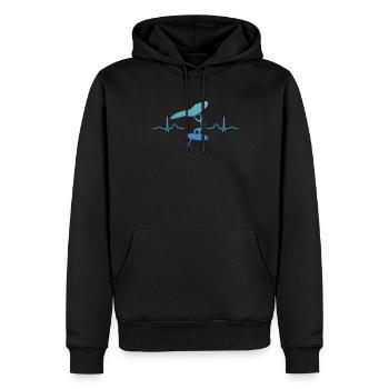Flügel Surfer Wingsurfing Retro Folie Flügel - Männer Premium Bio Hoodie - Schwarz - Vorne - Nico (187cm)