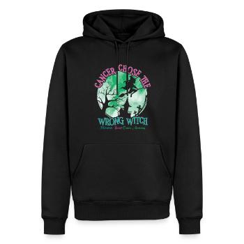 Cancer Sorcière Cancer du sein métastatique - Sweat à capuche Premium bio Homme - noir - Devant - Nico (187cm)