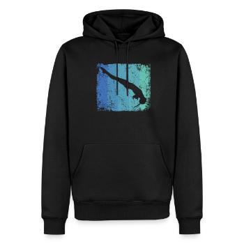 Plongeon, Saut artistique, Plongeon synchronisé - Sweat à capuche Premium bio Homme - noir - Devant - Nico (187cm)