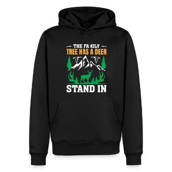 Der Stammbaum Hat Einen Hirschstand In - Männer Premium Bio Hoodie - Schwarz - Vorne - Nico (187cm)