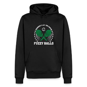Tennisspieler haben flauschige Bälle - Männer Premium Bio Hoodie - Schwarz - Vorne - Nico (187cm)