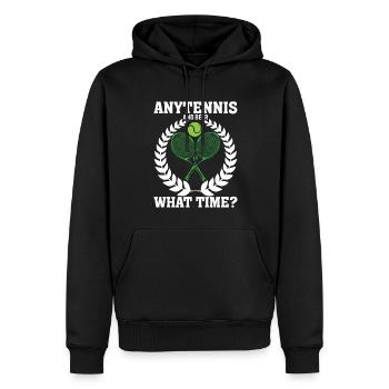 Tennis Und Bier Wie spät ist es? - Männer Premium Bio Hoodie - Schwarz - Vorne - Nico (187cm)