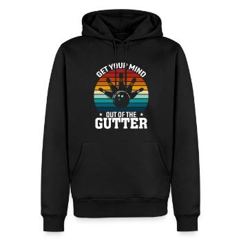 Get Your Mind Out Of The Gutter - Men’s Premium Organic Hoodie - black - Front - Nico (187cm)
