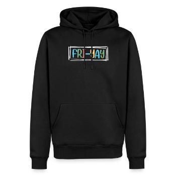 Fri Yay Enseignants Ambiance du week-end de l’école - Sweat à capuche Premium bio Homme - noir - Devant - Nico (187cm)