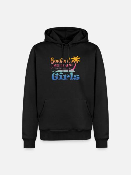 Wochenendstrand Mit Dem Mädchentrip - Männer Premium Bio Hoodie - Schwarz