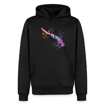 Plongeur en eau synchronisé High Diver - Sweat à capuche Premium bio Homme - noir - Devant - Nico (187cm)
