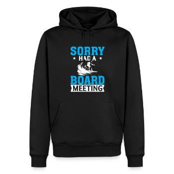 Tut mir leid, dass ich eine Vorstandssitzung hatte - Männer Premium Bio Hoodie - Schwarz - Vorne - Nico (187cm)