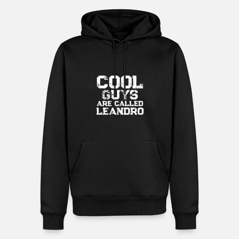 Cool guys are called Leandro - Männer Premium Bio Hoodie - Schwarz