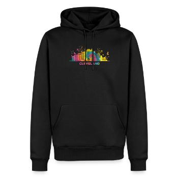 Clevelander Skyline Cleveland - Sweat à capuche Premium bio Homme - noir - Devant - Nico (187cm)