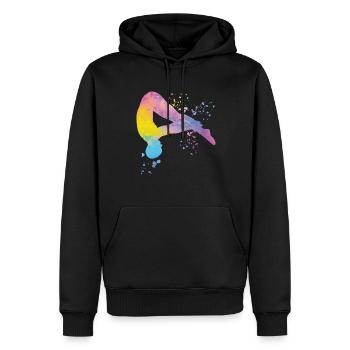 Plongeon, Plongeon synchronisé, Saut artistique - Sweat à capuche Premium bio Homme - noir - Devant - Nico (187cm)