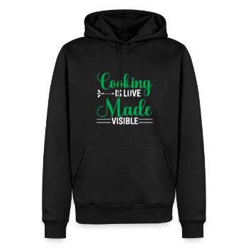 Kochen ist sichtbar gewordene Liebe - Männer Premium Bio Hoodie - Schwarz - Vorne - Nico (187cm)