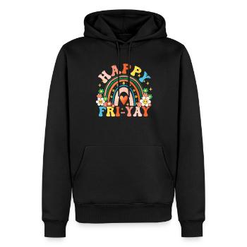 Glücklich Fri Yay Lehrer Wochenende Lustig Meme - Männer Premium Bio Hoodie - Schwarz - Vorne - Nico (187cm)